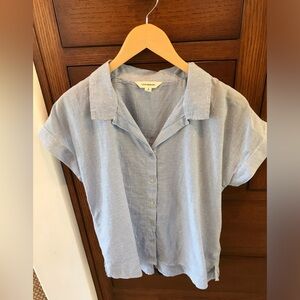 Lucky Brand Blue and White Pinstripe Button-Up Shirt